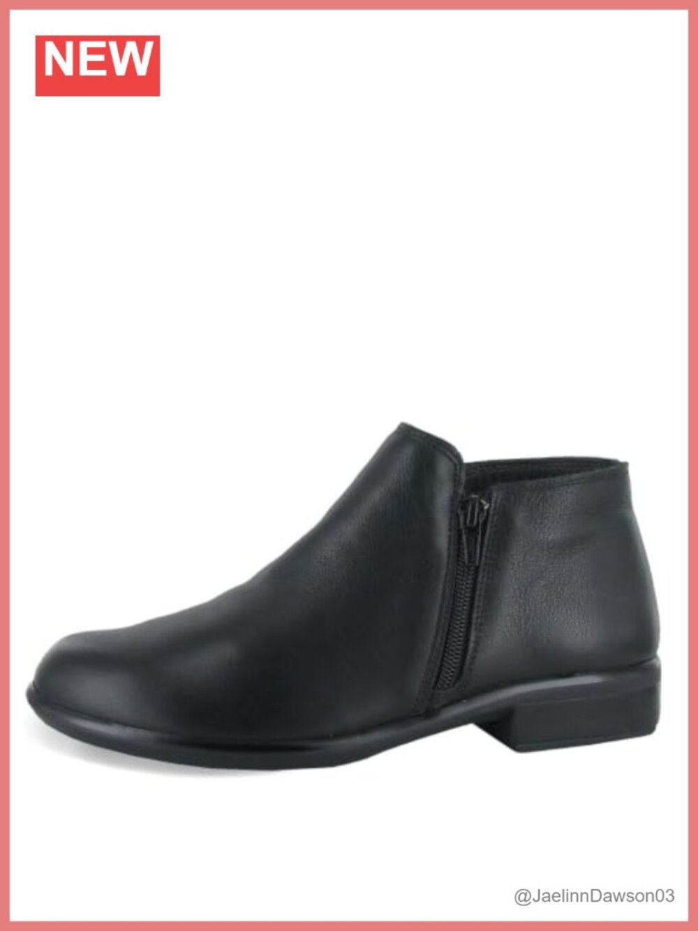 NAOT Helm Women's Leather Ankle Bootie Water Resistant Low Heel